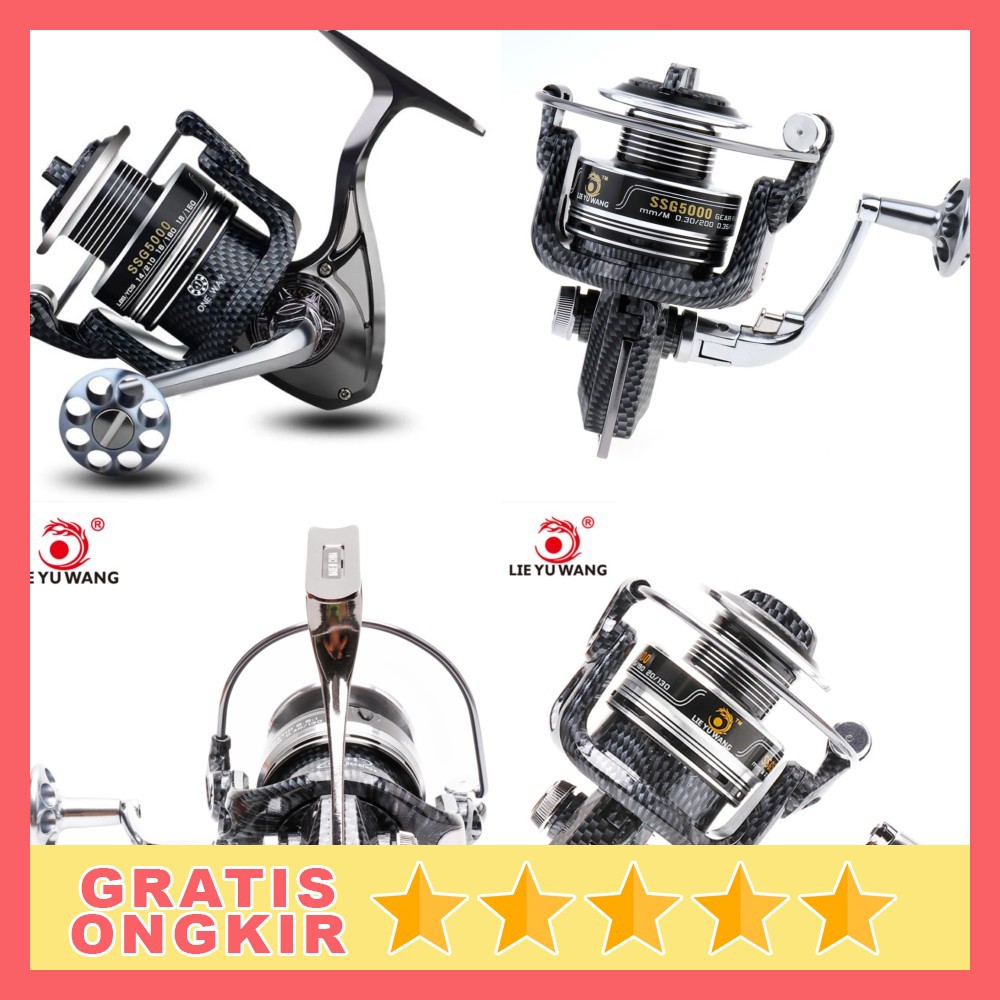 LIEYUWANG Reel Pancing 5000 12+1 Ball Bearing - Black