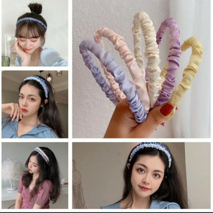 Bando Scrunchie Bando Korea  Satin Headband Cantik