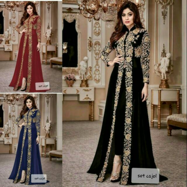 HDZ set kajol/set cajol gamis bordir