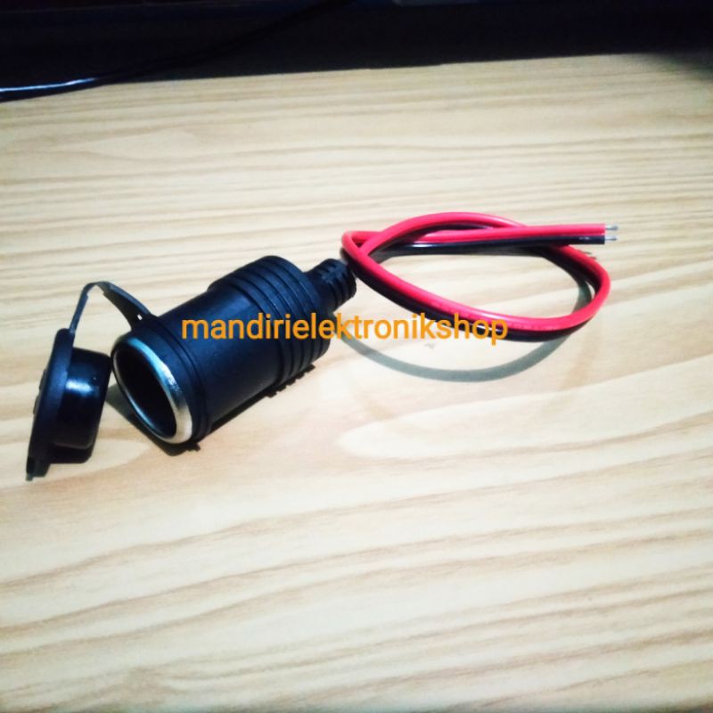 Socket Lighter Waterproof + Kabel Female Cewek / Soket Lighter Power Motor Mobil Anti Air