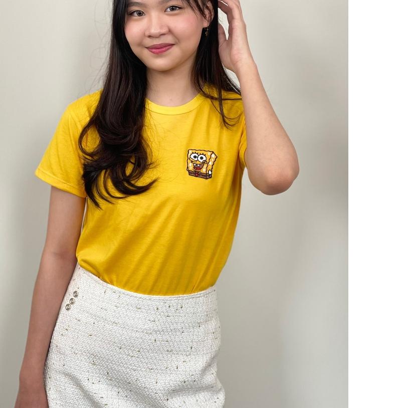 ➻ KAOS PATCH BORDIR SPONGEBOB FAMILY OVERSIZE TSHIRT | BAJU KAOS WANITA PRIA TUMBLR TEE BASIC ⅎ