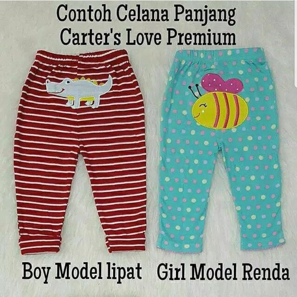 SALE! 5 pcs Celana panjang celana tidur bayi super premium motif bordir lucu [MOTIF RANDOM]