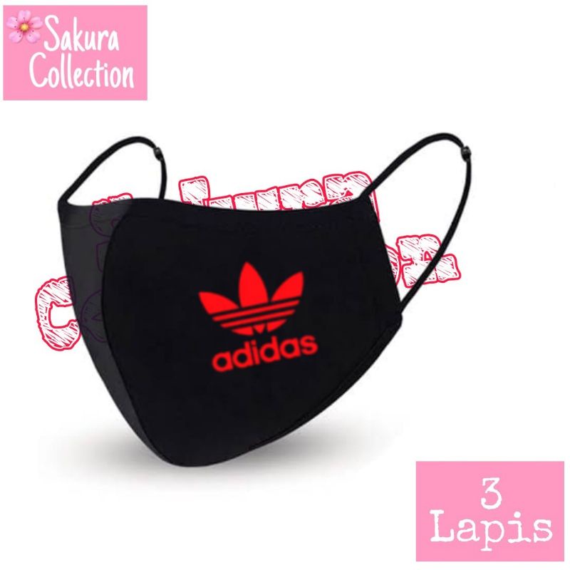 Masker Duckbill / Kain 3 ply Earloop Scuba - Outdoor LOGO Adidas