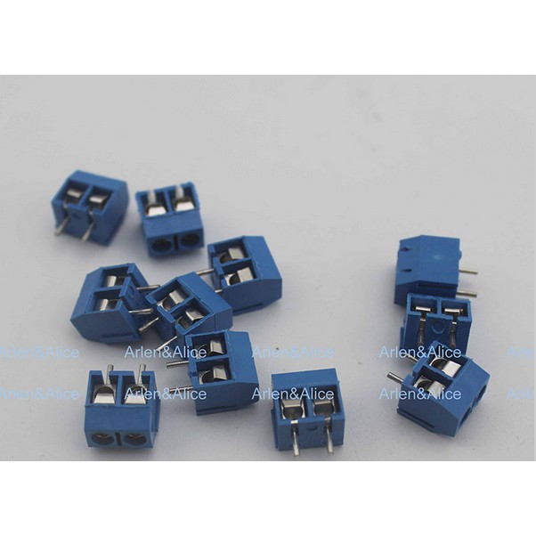 HQ 2 Pin Screw blue PCB Terminal Block Connector 5mm