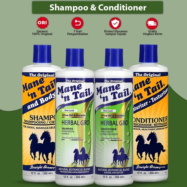 Mane N Tail Shampoo and Conditioner / Shampoo Kuda / Shampo / Hair Care / Perawatan Rambut / Kondisi