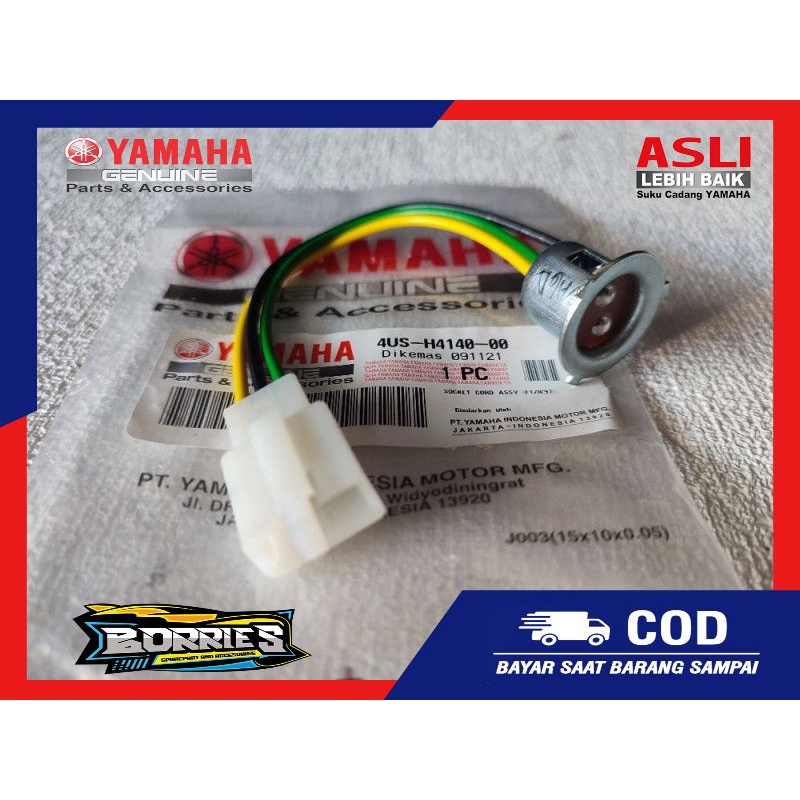 Fitting Fiting Socket Soket Cord Assy Lampu Depan Yamaha F1ZR FIZR F1Z FIZ R Original 4US-H4140-00