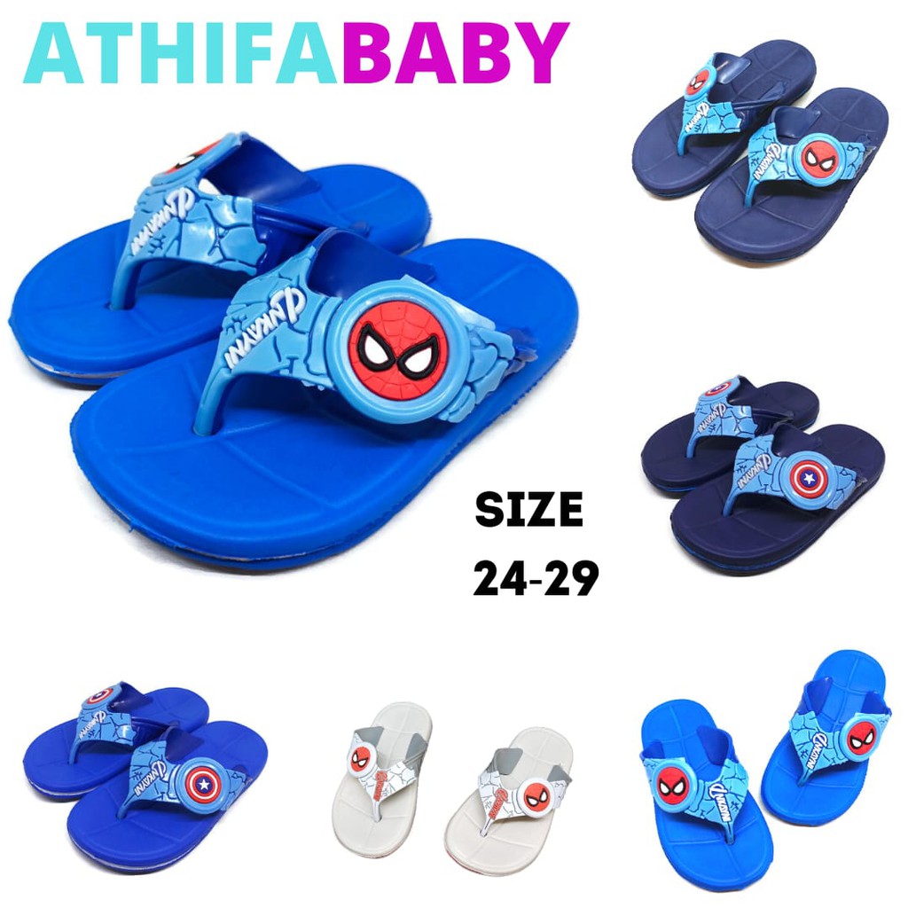 Sandal Jepit Anak Bayi Balita Laki Lelaki Karakter Spiderman Sendal Bayi Balita Usia 2 3 4 5 Tahun