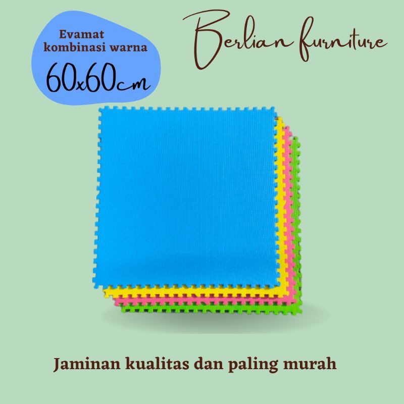 Matras Puzzle Kombinasi 60 x 60 Tbl 1 Cm isi 4 Pcs / Alas Lantai / Playmat / Tikar / Karpet  / Alas Bermain anak