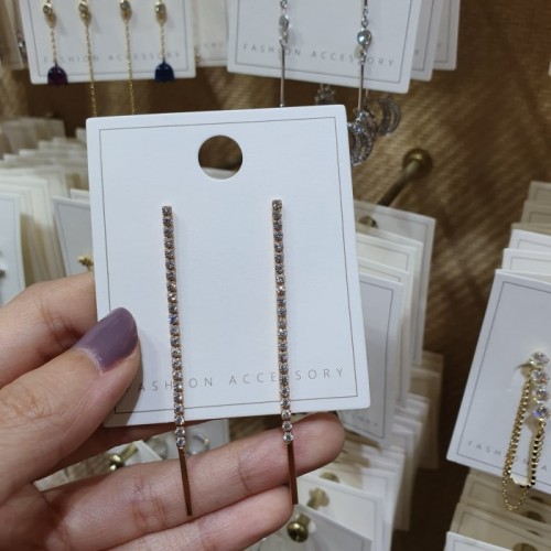 Anting korea tusuk xuping lapis emas dangle panjang blink