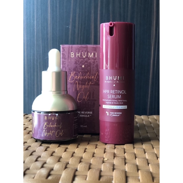 PRELOVED “BHUMI Skincare” Bakuchiol Oil & HPR Serum (Bundling 2 pcs)