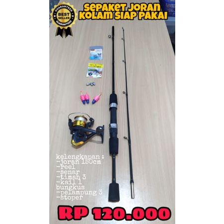Set pancing Daido Atom Joran sambung 2 panjang 150cm Komplit siap mancing