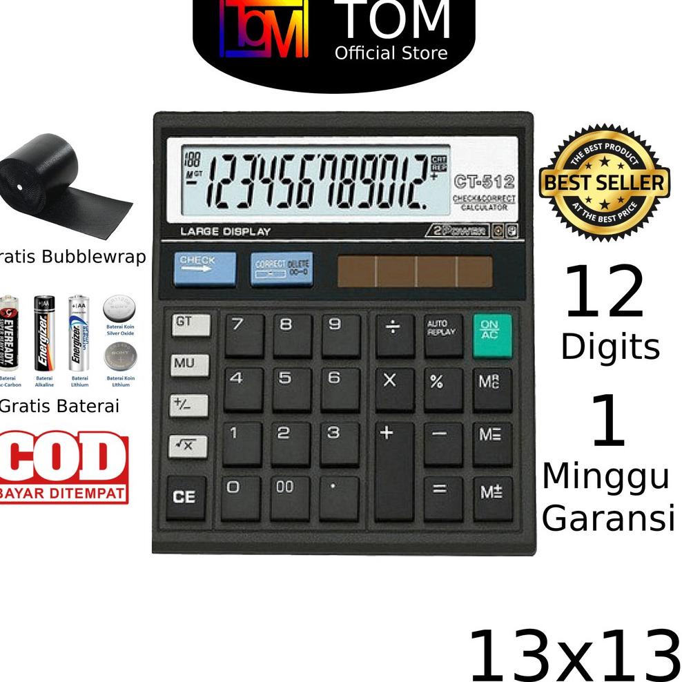 

0 Kalkulator CT 512 12 Digit -Kalkulator Check / Kakulator Dagang Besar / Calculator CT 512 MURAH ➝➫