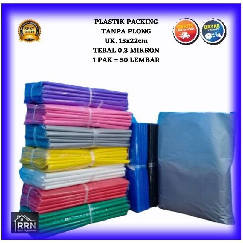 PLASTIK PACKING UK. 15x22 tebal 0,3 mikron isi 50/plastik packing olshop/plastik packing baju