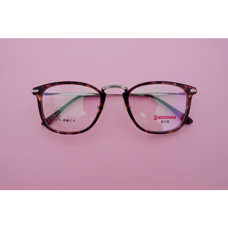 Frame Kacamata Premium Korea Kotak Sharmen Clear Leopard