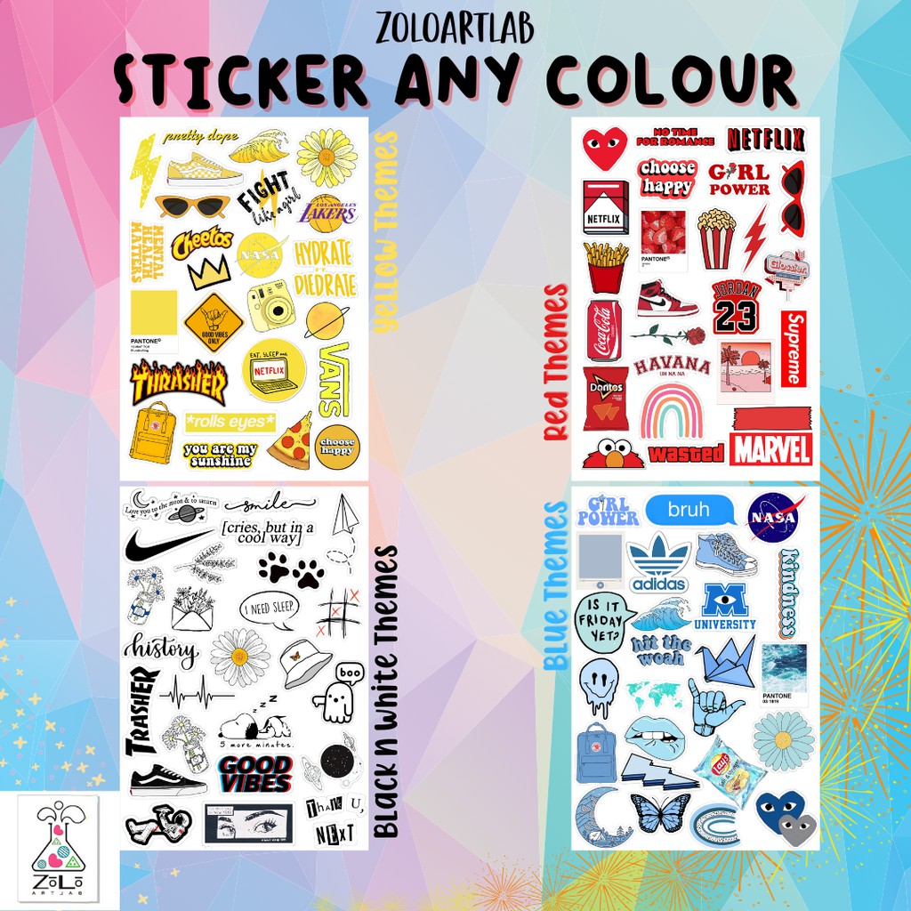 

STICKER AESTHETIC / STICKER TUMBLR / STICKER HP LAPTOP BUKU / STIKER LUCU TERMURAH by ZOLOARTLAB