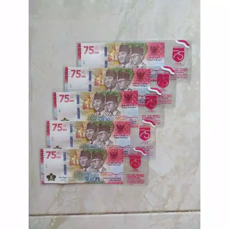 PLASTIK PELINDUNG UANG BARU 75 ORIGINAL BI