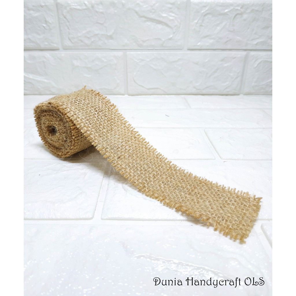 Pita Burlap Polos Panjang 2 5 Meter Pita Kerajinan Tangan Pita Burlap Polos Panjang 2 5 Meter Pita Kerajinan Tangan