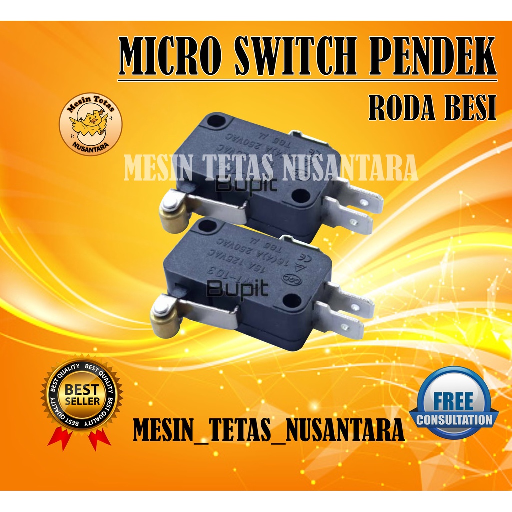 Microswitch Pendek Roda Besi Untuk Mesin Tetas