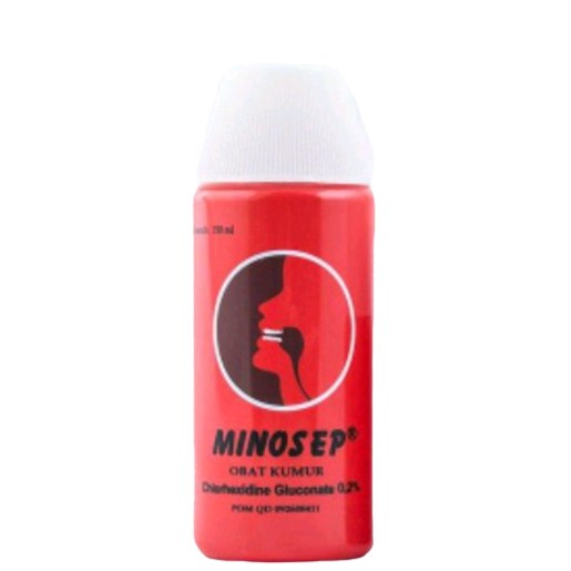 OBAT KUMUR MINOSEP CHLORHEXIDINE GLUCONATE 0,2% ISI 150 ML - BAU MULUT & SARIAWAN