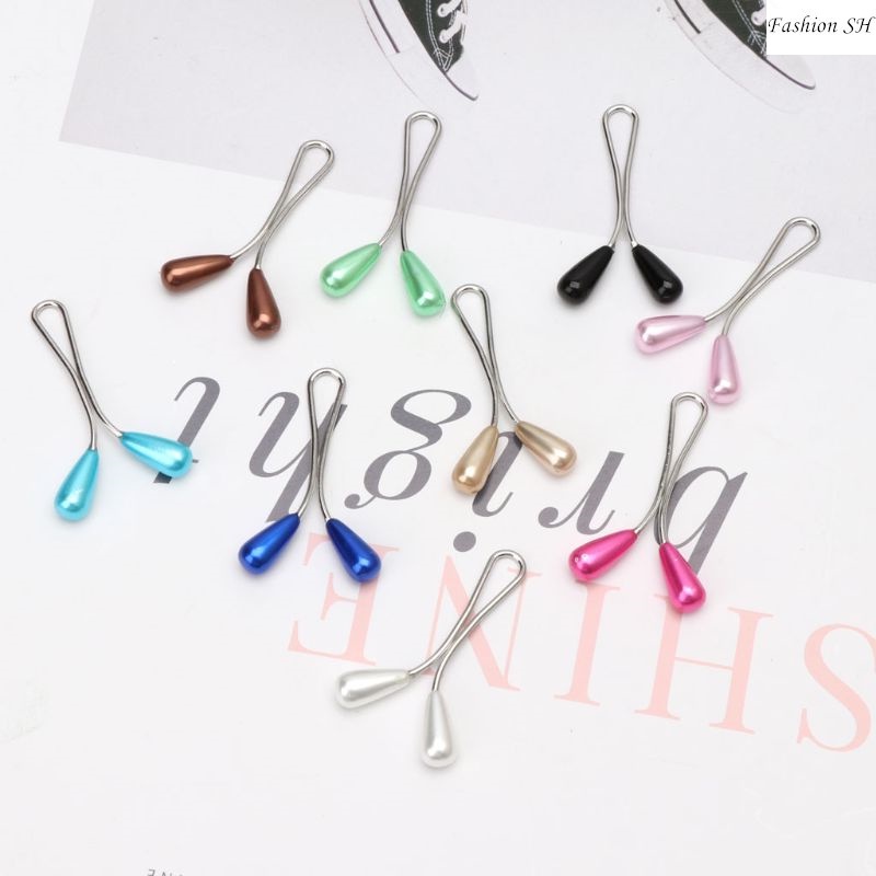 6pcs bros Pin Mutiara flat Warna Campur Gaya Turki Untuk Hijab M20018-6PCS