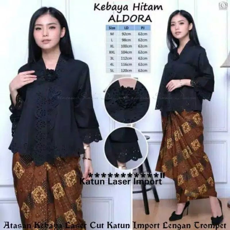 PROMO BARU Kebaya Encim Senada Katun Laser Tangan Terompet