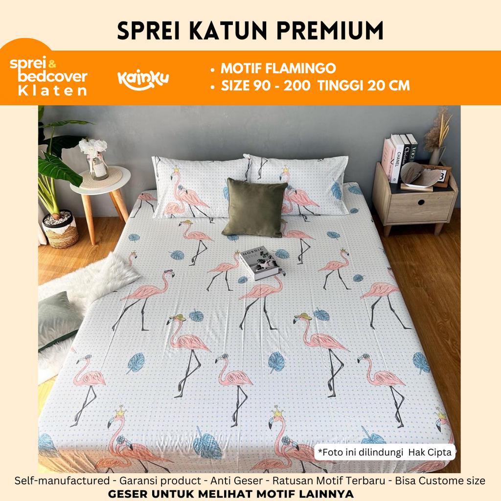 SEPREI FLAMINGO | SPREI KATUN MOTIF FLAMINGO Angsa Kualitas No 1 Shopee