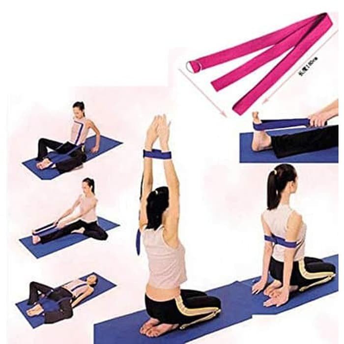 TBI D Ring Tali Yoga Stretch Strap Band Panjang Long Gym Pilate Fitness