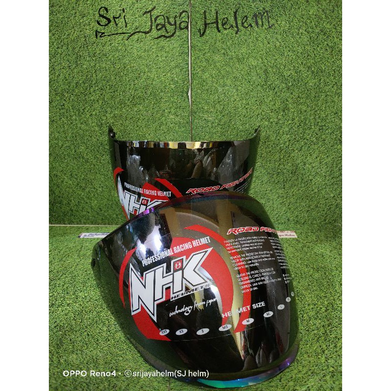 KACA HELM NHK R6 SILVER PELANGI ORIGINAL