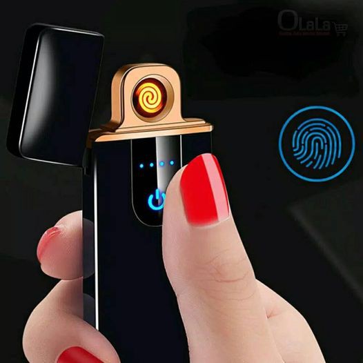 Korek Api Elektrik USB Sensor LED Screen Fingerprint Touch Sensor Sentuh LED MURAH