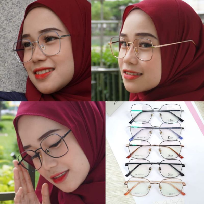 kacamata minus 3 in 1 paket frame + lensa Photocromic Anti radiasi Kacamata wanita dan pria 8164