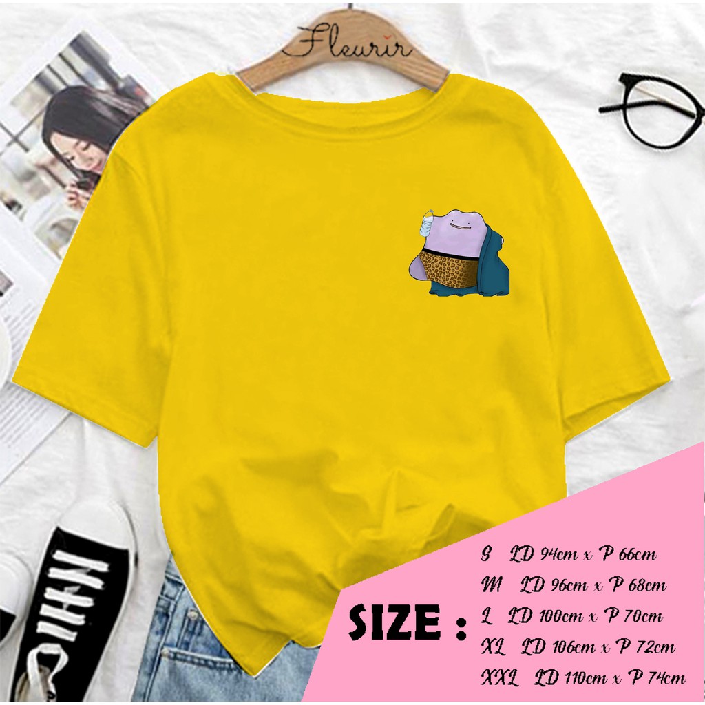 FLEURIR - KAOS DITTO MINUM WANITA DEWASA LENGAN PENDEK TEE OVERSIZE JUMBO