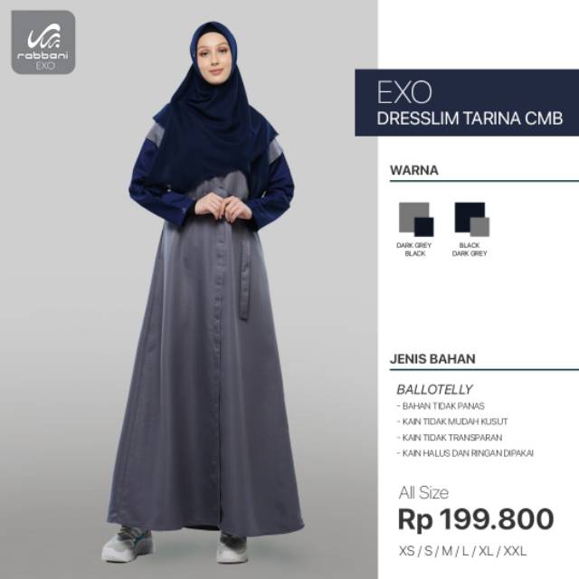 Pakaian Busana Dress Gamis Dresslim Rabbani Terbaru Wanita Dewasa Remaja Tanggung Polos Resleting Shopee Indonesia