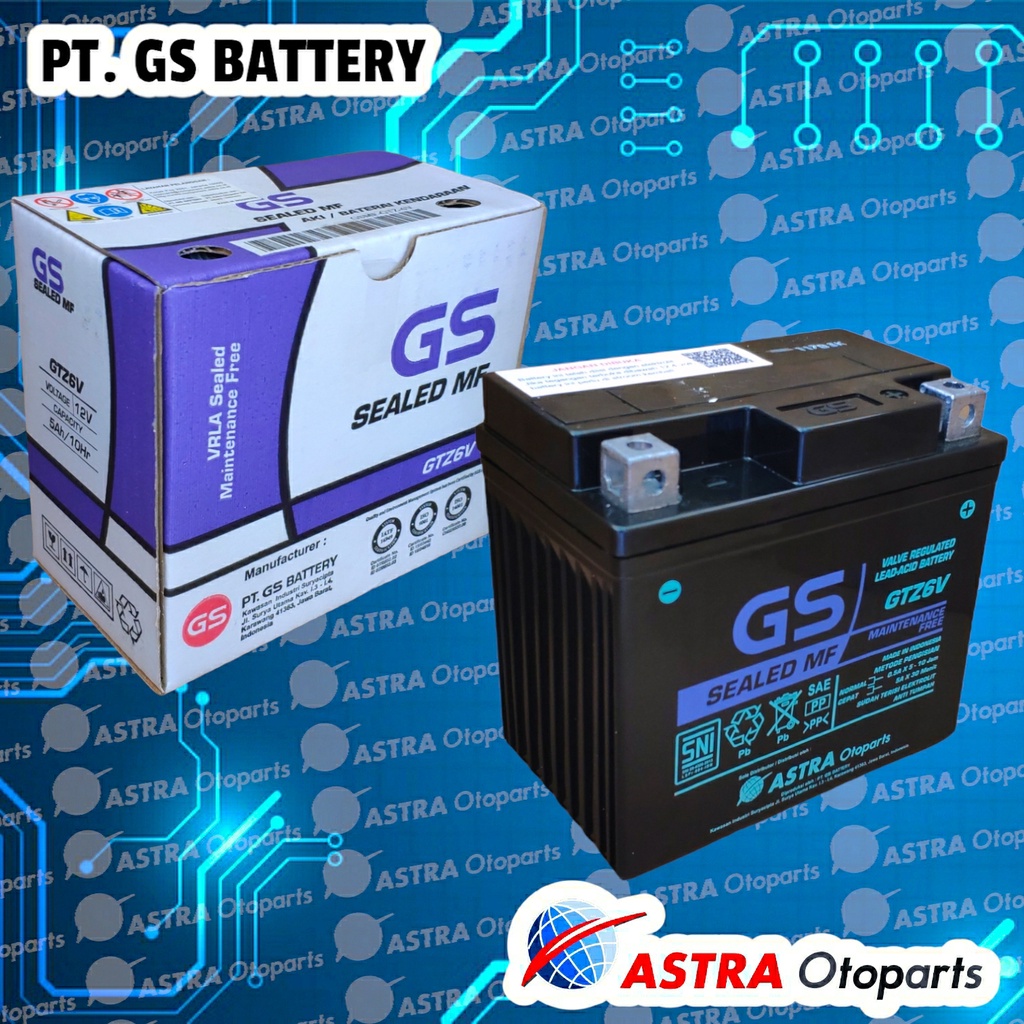 TERBARU AKI GS ASTRA GTZ6V SEPEDA MOTOR HONDA YAMAHA SUZUKI NMAX 155 FREEGO S VERSION GSX SATRIA FU