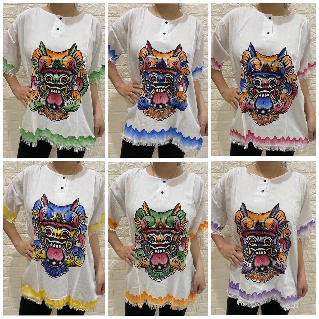 BAJU BALI BARONG DASAR PUTIH WANITA FIT TO XL LIST REAL PICT!!!