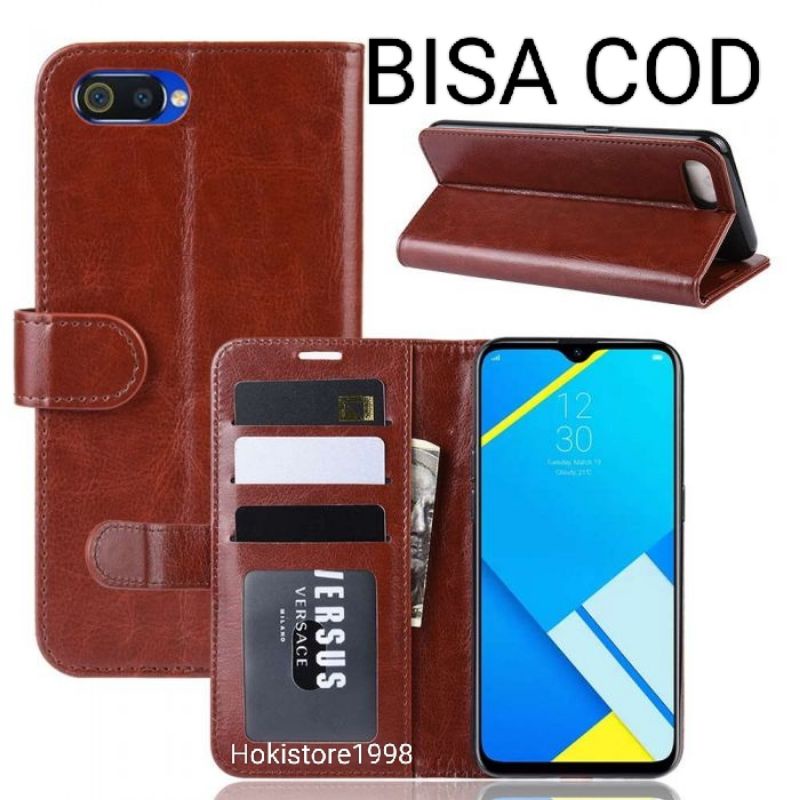 REALME C2 C3 C11 C12 C15 C17 C20  C21  C21Y C25 C25Y Case Walet Flip Leather Cover Magnet Dompet Hp 