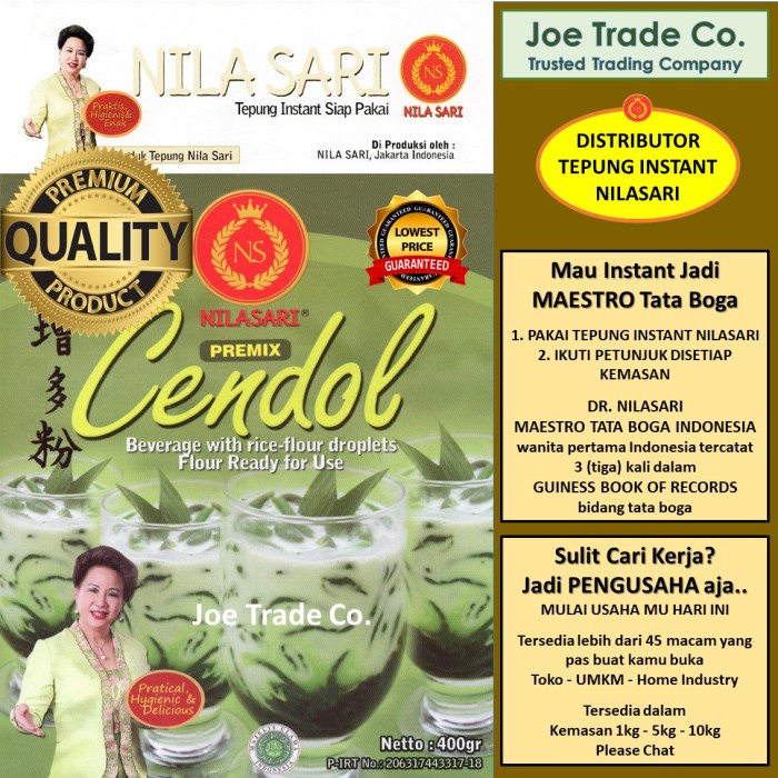 

NEW Tepung Cendol 400 gr Tepung Instant Premix Nilasari