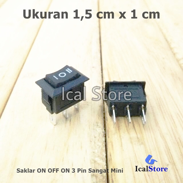 Saklar Switch ON-OFF-ON - Sangat Mini Kotak Hitam Kecil