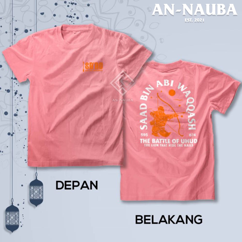 Kaos Dakwah Islami Sahabat Nabi / SAAD BIN ABI WAQQASH BATTLE UHUD / Baju Santri Muslim [AN-6328]-8