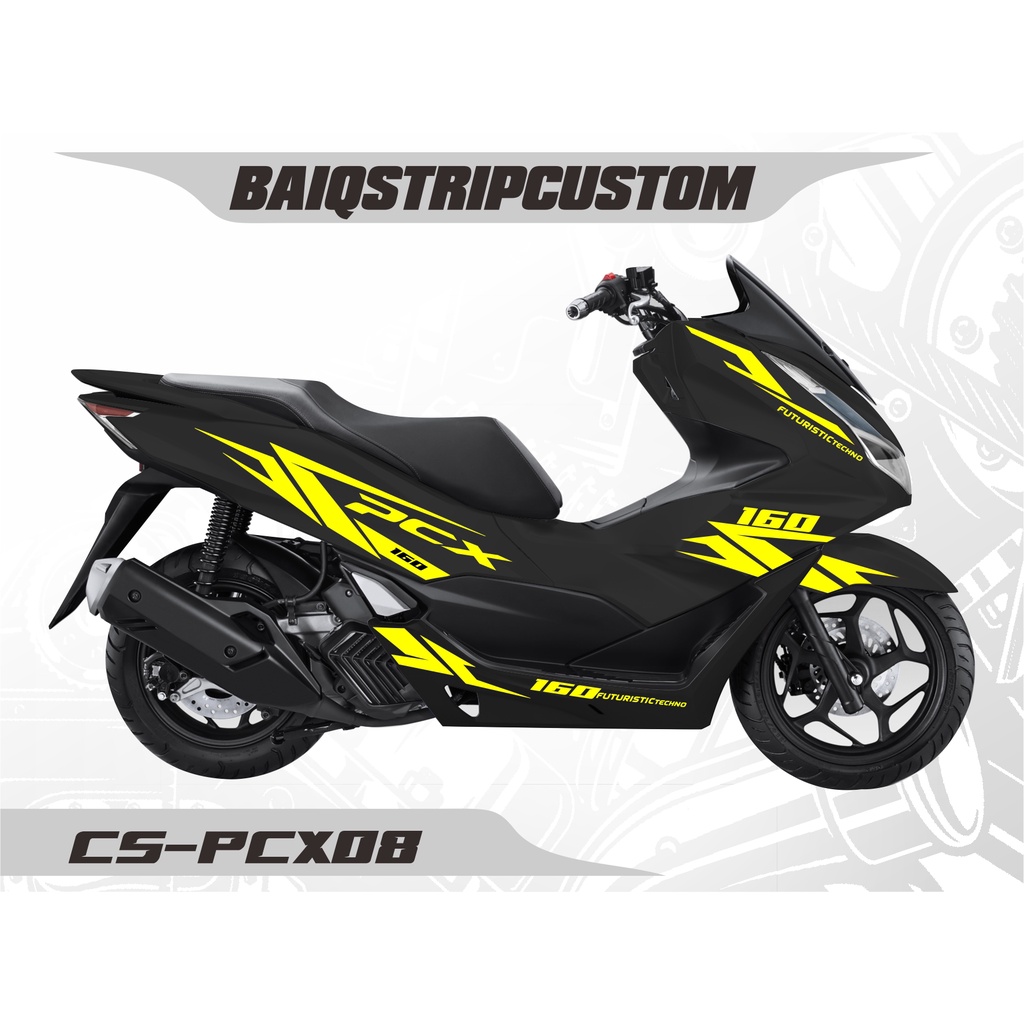 Striping cutting Honda PCX 160- Skotlet Sticker Lis MOTOR BLACK Variasi Cutting Sticker PCX08
