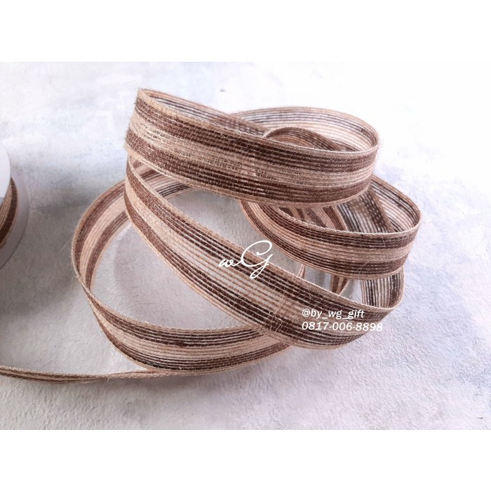

Pita Goni - Coklat list Coklat Tua; Lebar 2.5cm; Panjang 20 Yard