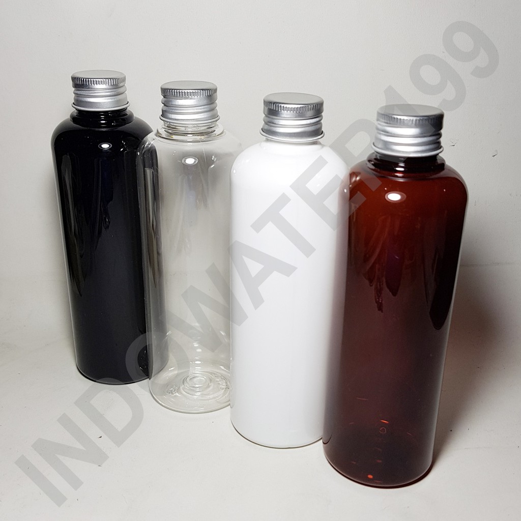 BOTOL PLASTIK 250 ML TUTUP ALUMUNIUM MINIMAL 10 PCS