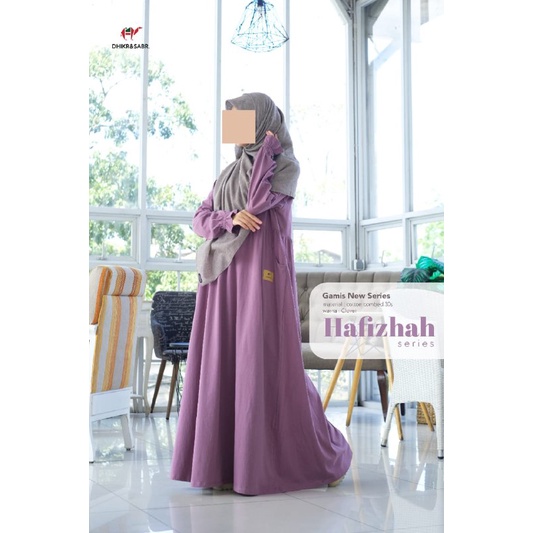 Gamis Katun Combed 30s DHIKR HAFIZHAH Ungu Tua I Canyon I Clover I Grape ORIGINAL I COD I BEKASI