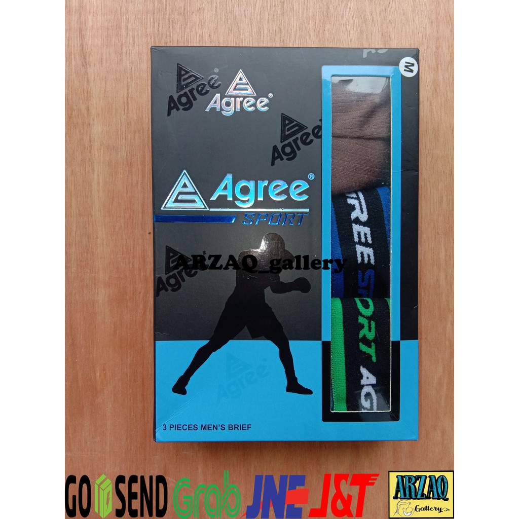 [ 3pc ] Celana Dalam AGREE SPORT Box BIRU 2308 | CD Sport Men Brief | Pakaian Dalam Pria | Kancut Pria| Celana Dalam Pria | Cd