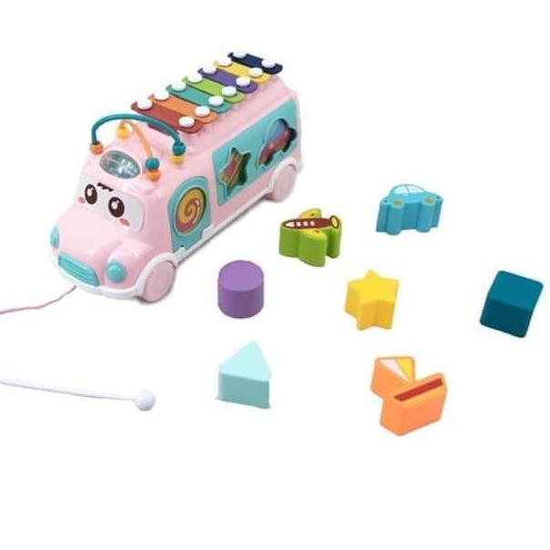 ♀ [] MAINAN ANAK MUSIK XYLOPHONE PUZZLE HAPPY BUS EDUKASI BAYI LUCU KOTAK KADO TERBARU ☻