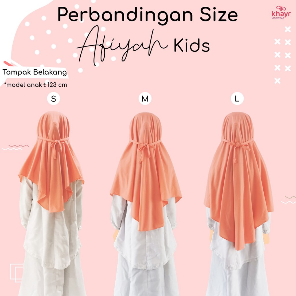 AFIYAH KIDS BY KHAYR MOSWEAR - Jilbab Anak - JIlbab Tali - Jilbab Instan  anak - Jilbab Kaos