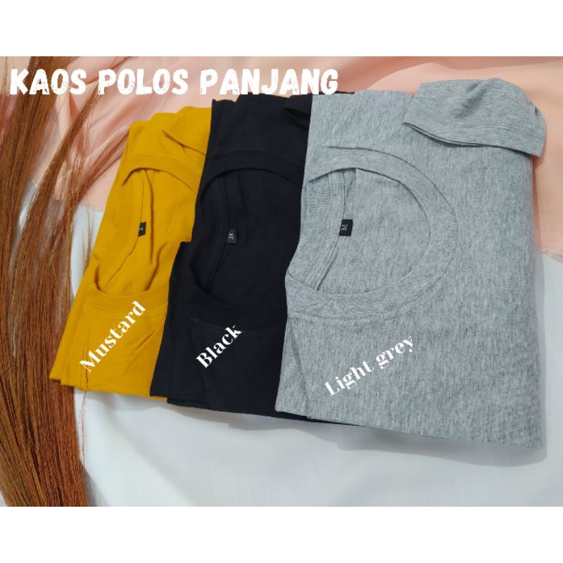 kaos polos panjang cotton combed 30 s