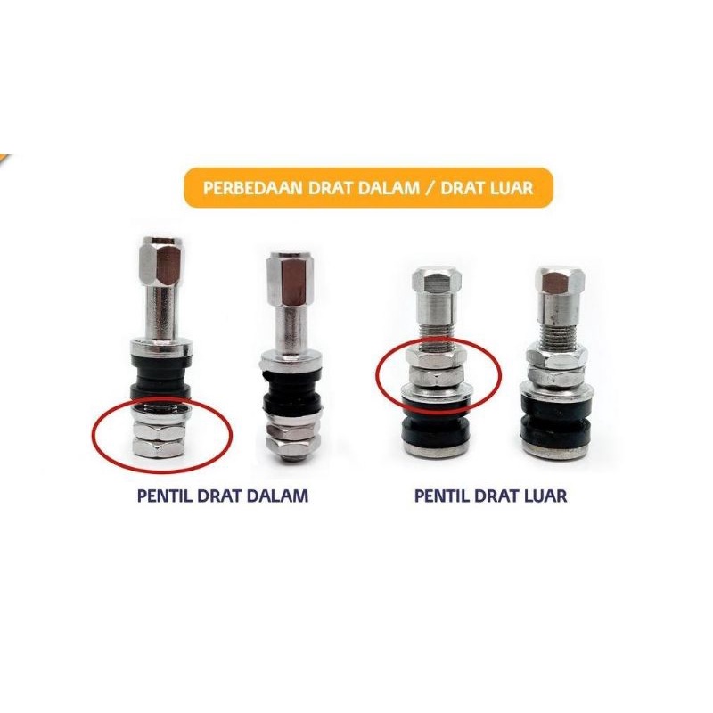 pentil ban tubeless panjang drat dalam/luar