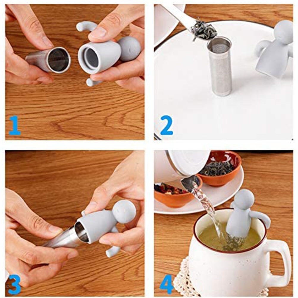 Bisa COD Saringan Teh Tea Filter Infuser Herb Spice Filter Strainer Model Chilling Man - BalmyDays K