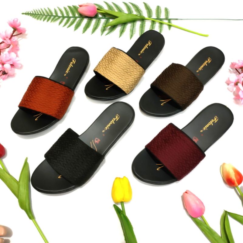 Sandal wanita murah terbaru Felonie DH 03 rajut kekinian trendy keren elegan murah