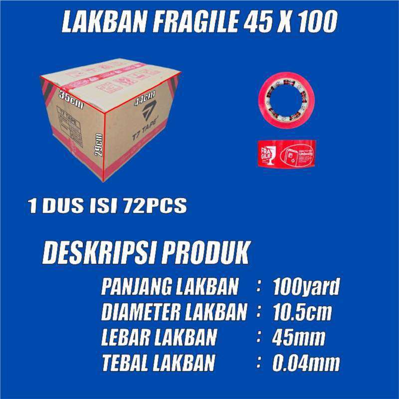 Lakban Bening / Lakban Fragile Trifinity Garansi 90M 45mmx100yard Per 1 pcs Var